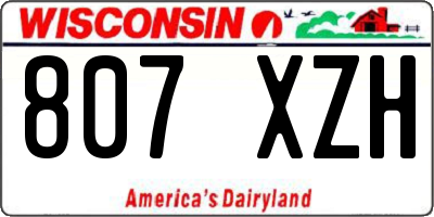 WI license plate 807XZH