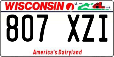 WI license plate 807XZI