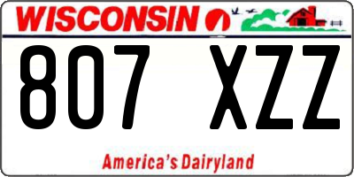 WI license plate 807XZZ