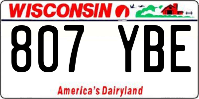 WI license plate 807YBE