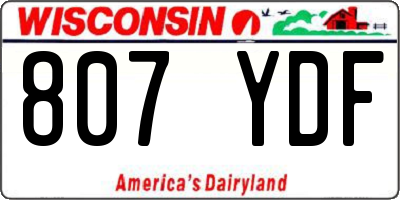 WI license plate 807YDF