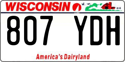 WI license plate 807YDH