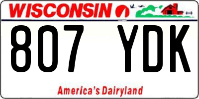WI license plate 807YDK