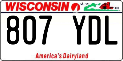 WI license plate 807YDL