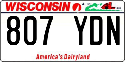 WI license plate 807YDN