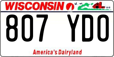 WI license plate 807YDO