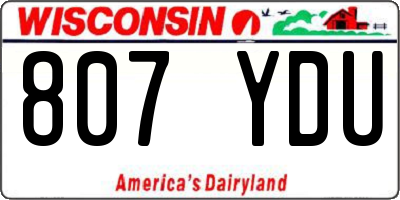 WI license plate 807YDU