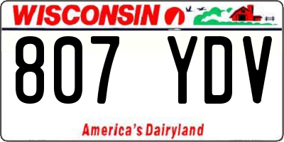 WI license plate 807YDV