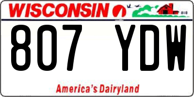 WI license plate 807YDW
