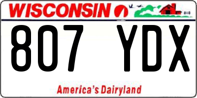 WI license plate 807YDX