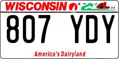 WI license plate 807YDY