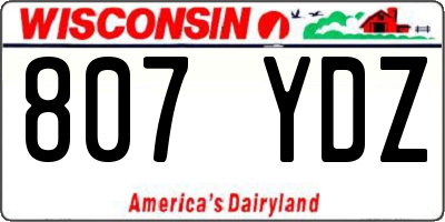 WI license plate 807YDZ