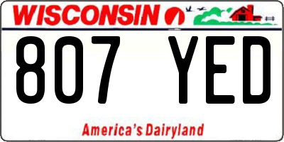 WI license plate 807YED