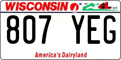 WI license plate 807YEG