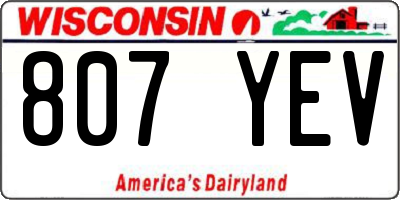 WI license plate 807YEV