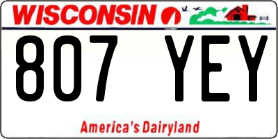 WI license plate 807YEY