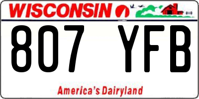 WI license plate 807YFB