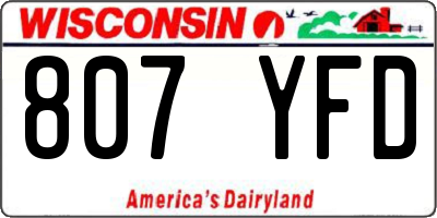 WI license plate 807YFD