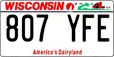 WI license plate 807YFE