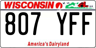 WI license plate 807YFF