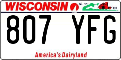 WI license plate 807YFG