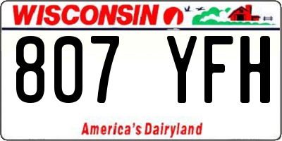 WI license plate 807YFH