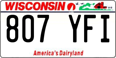 WI license plate 807YFI
