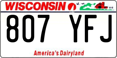 WI license plate 807YFJ