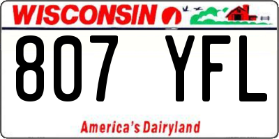 WI license plate 807YFL
