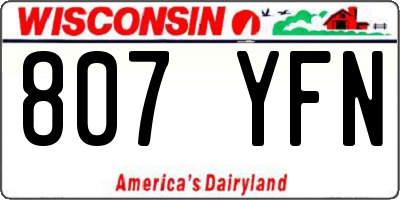 WI license plate 807YFN