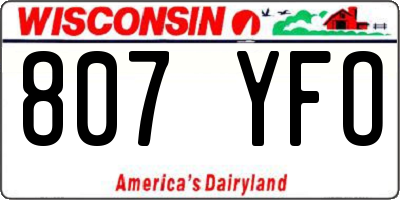 WI license plate 807YFO