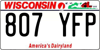 WI license plate 807YFP