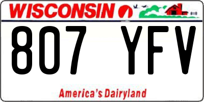 WI license plate 807YFV