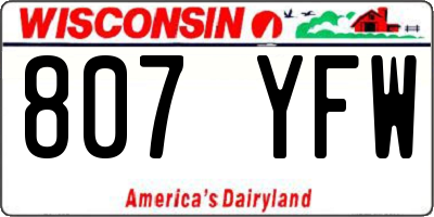 WI license plate 807YFW