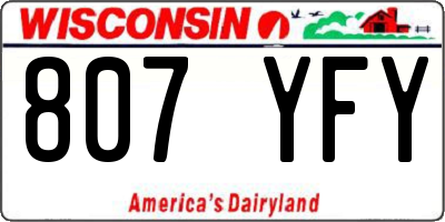 WI license plate 807YFY