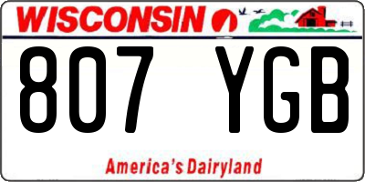 WI license plate 807YGB