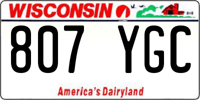 WI license plate 807YGC