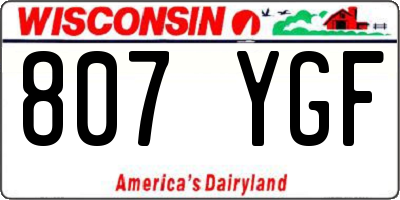 WI license plate 807YGF