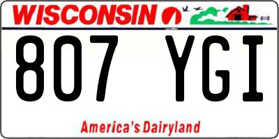 WI license plate 807YGI