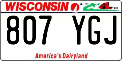 WI license plate 807YGJ