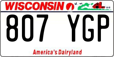 WI license plate 807YGP