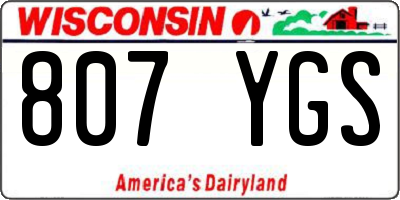 WI license plate 807YGS