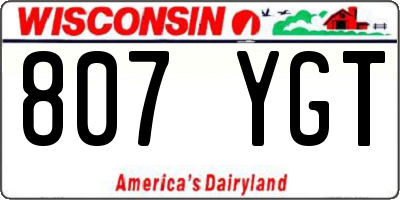 WI license plate 807YGT