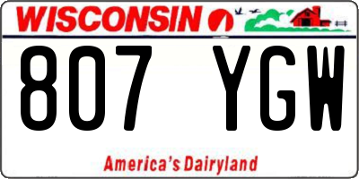 WI license plate 807YGW