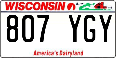 WI license plate 807YGY