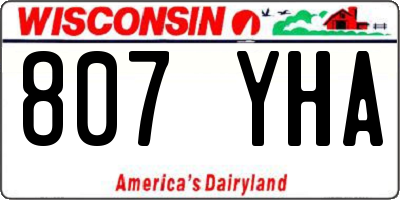 WI license plate 807YHA