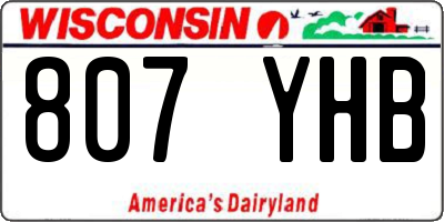 WI license plate 807YHB