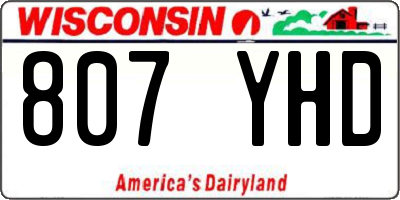 WI license plate 807YHD