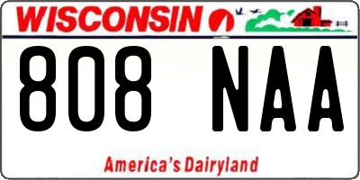 WI license plate 808NAA