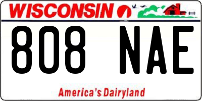 WI license plate 808NAE